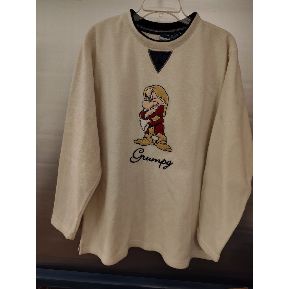 Polyester Felt-style Shirt with Disney's Grumpy Women's 18w/20w Cream